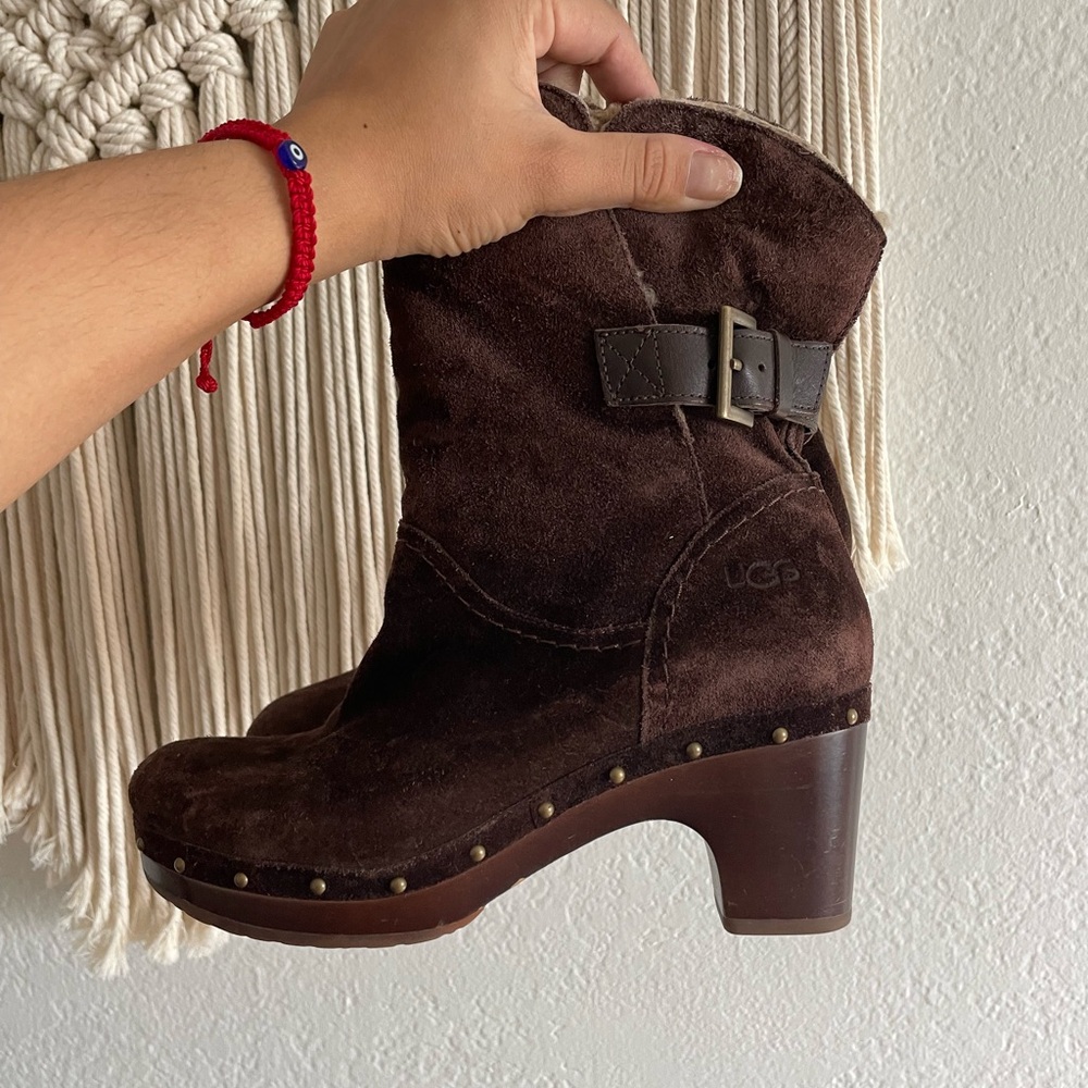 UGG Booties wooden heel